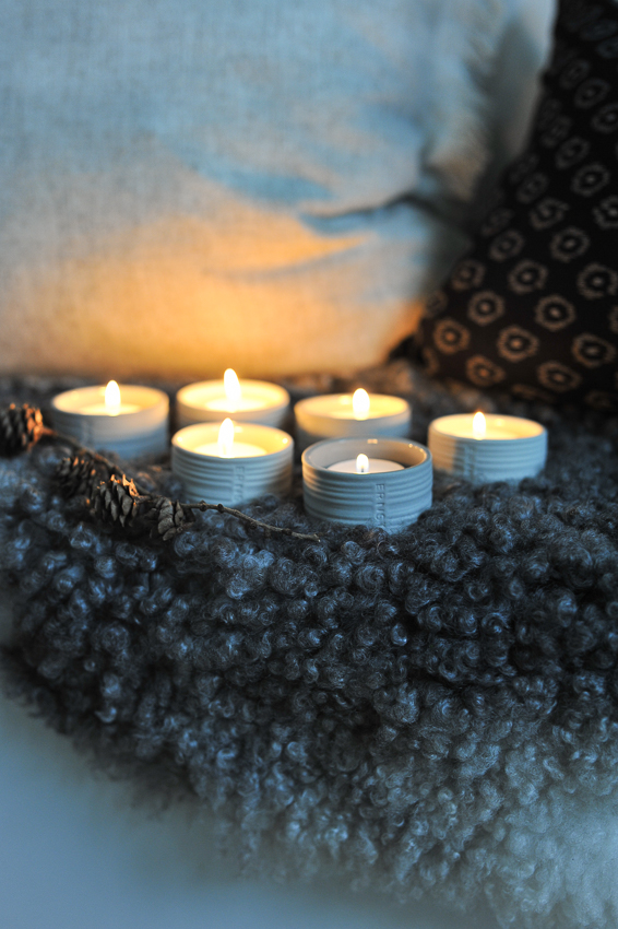 ERNST CANDLE HOLDER/CANDLESTICK STONEWARE - WHITE - 2