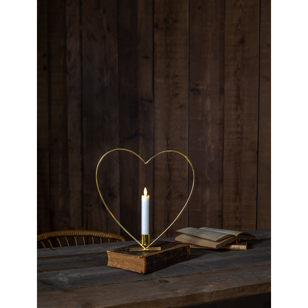 Candlestick with battery light - Heart - 28x28 cm - 2