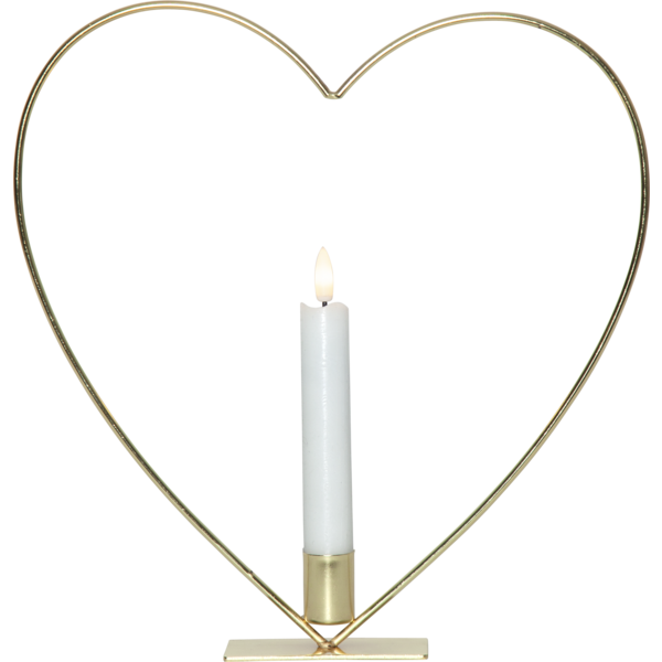 Candlestick with battery light - Heart - 28x28 cm - 13
