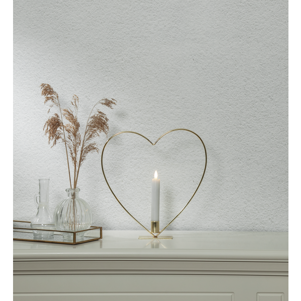 Candlestick with battery light - Heart - 28x28 cm - 5