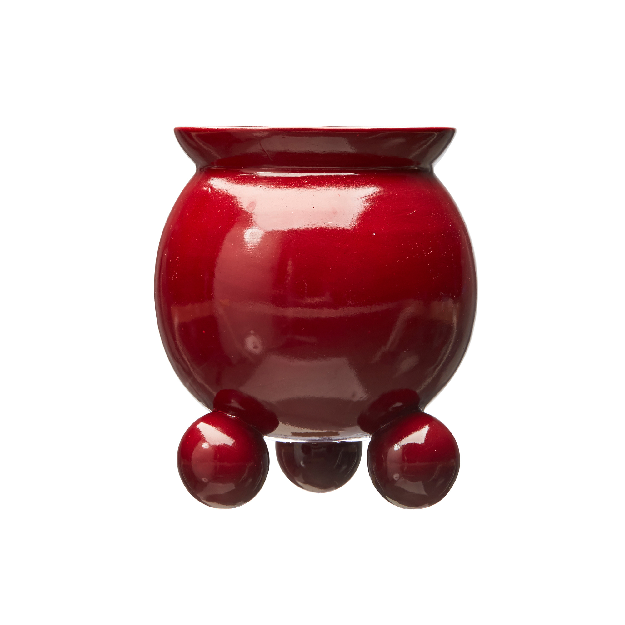 Kruka med kulfötter - Röd - 20x23 cm - 3
