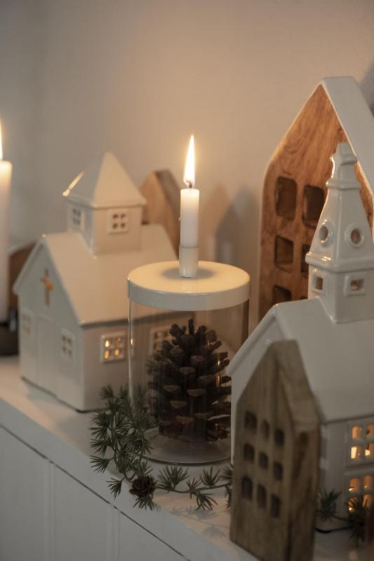 House lantern - Lantern Church - White - Ceramic - 26x13 cm - 8