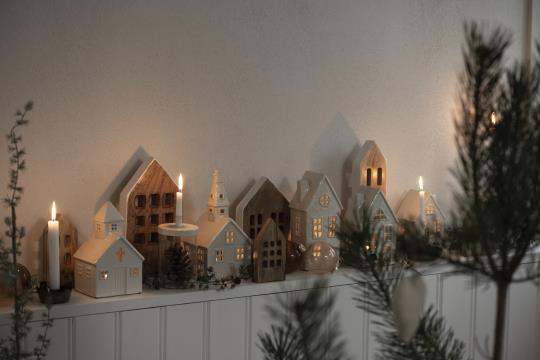 House lantern - Lantern Church - White - Ceramic - 26x13 cm - 11