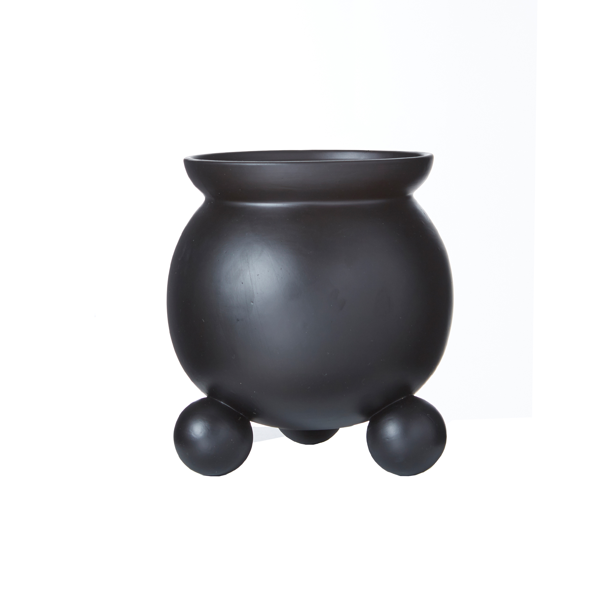 Pot with ball feet - Black - 15x20 cm - 3