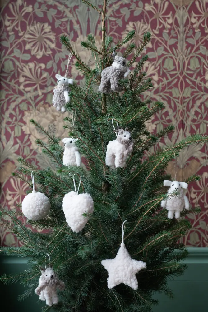 Wool animals - Lambs - Sheep - Hanging - 2-pack - 7x10 cm