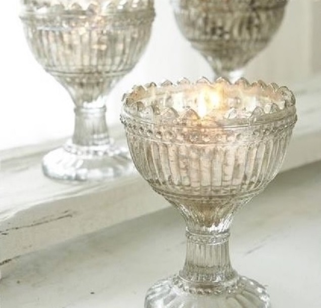 LANTERN/BOWL/CANDLE HOLDER POOR MAN'S SILVER - 2