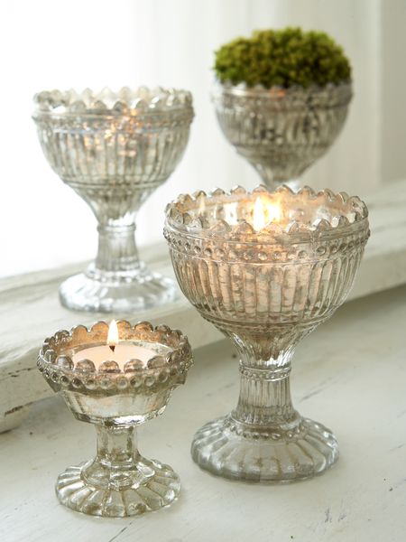 LANTERN/BOWL/CANDLE HOLDER POOR MAN'S SILVER - 4