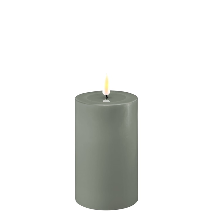 Deluxe Homeart - Block Candle - Sage Green - 7.5x12.5 cm - 7