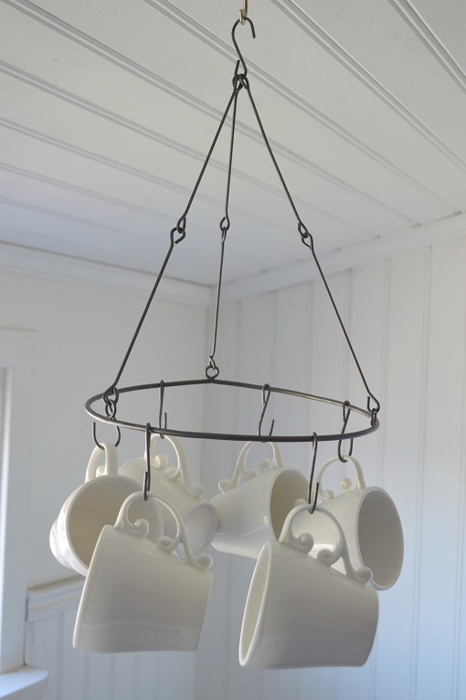 HANGING CUP RACK WITH 9 HOOKS - GREY - 2