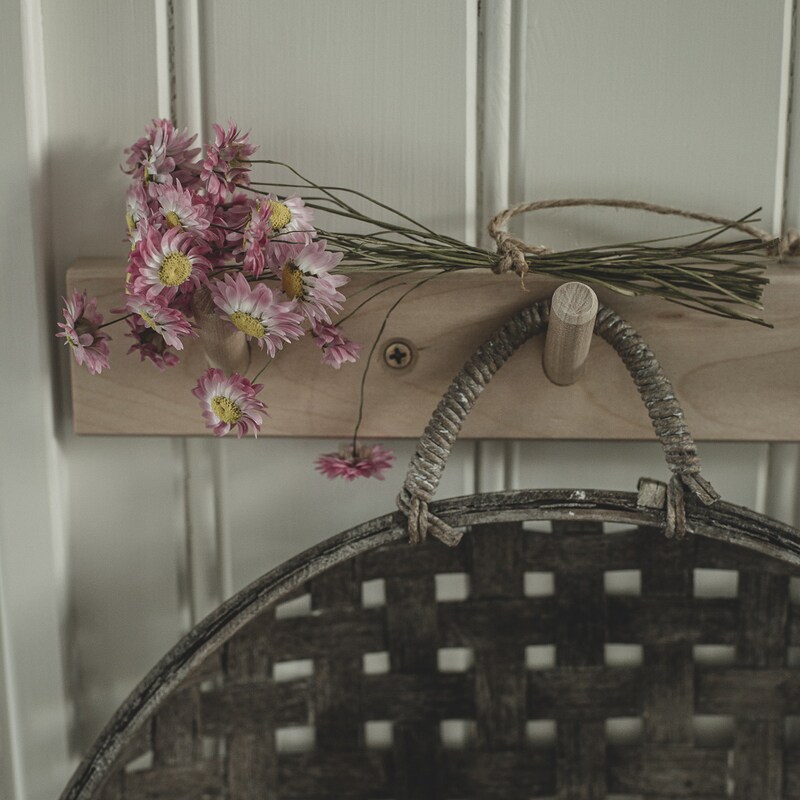 Knopplist - Hängare - Klädhängare - Trä - 38 cm - 5