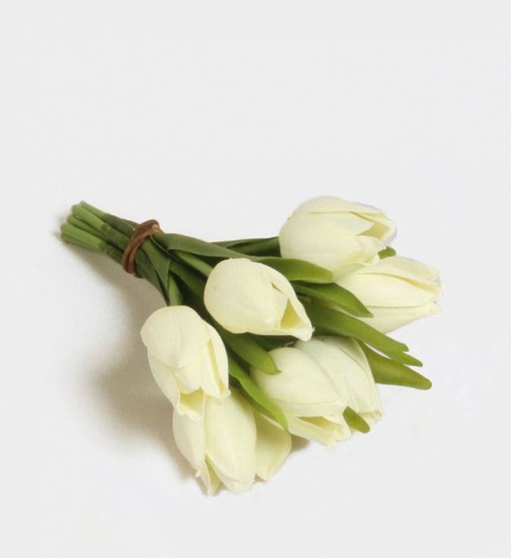 Tulpanbukett - Tulpaner - Creme - 20 cm - 3