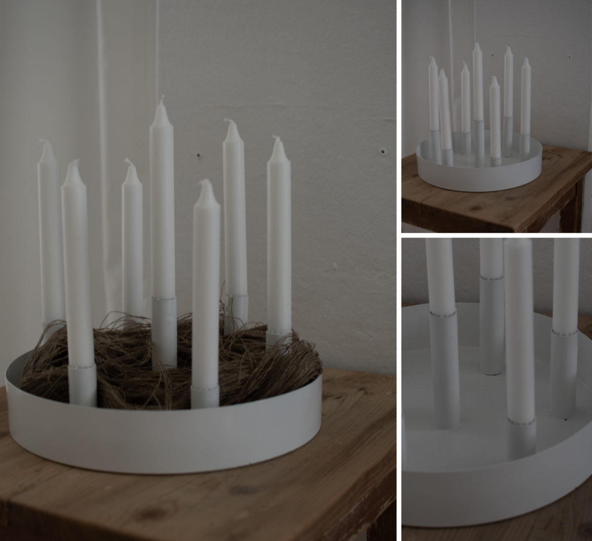 Sund - Candle tray - Candlestick - Candle holder - White - Metal - 10
