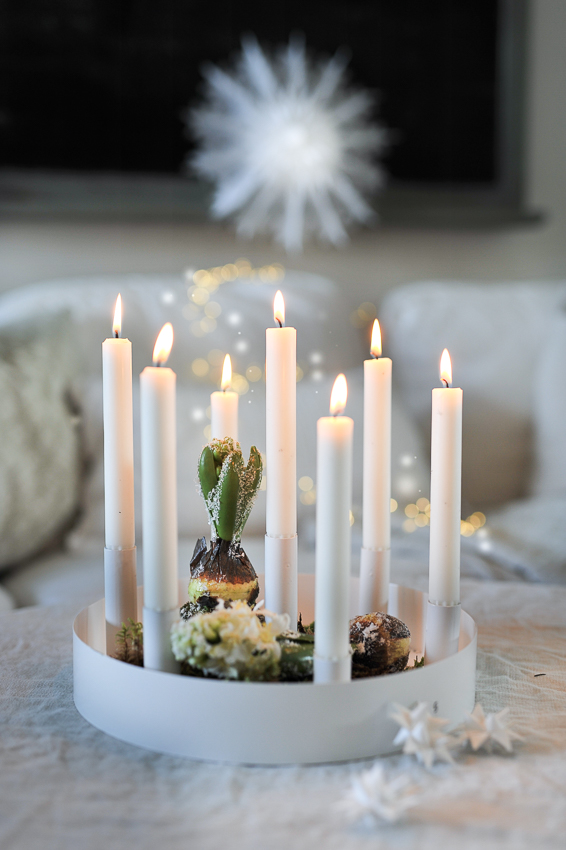 Sund - Candle tray - Candlestick - Candle holder - White - Metal - 6
