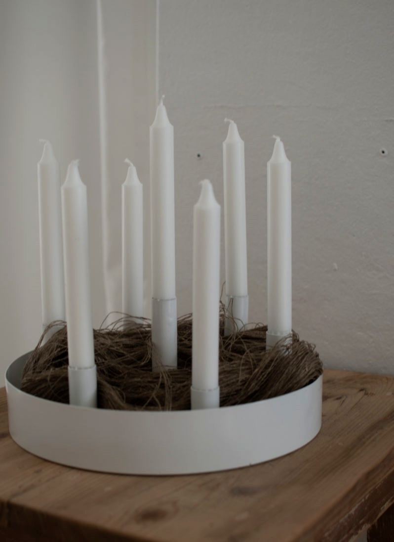 Sund - Candle tray - Candlestick - Candle holder - White - Metal - 8