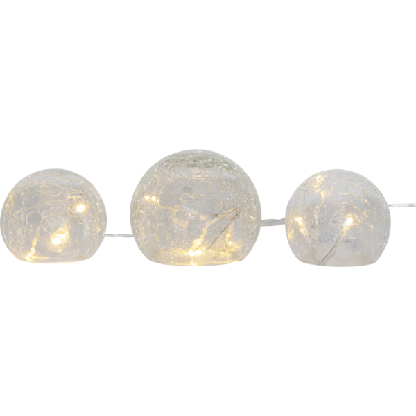 Bordsdekoration - Glaskulor med ljus - Timer - 3-pack - 6