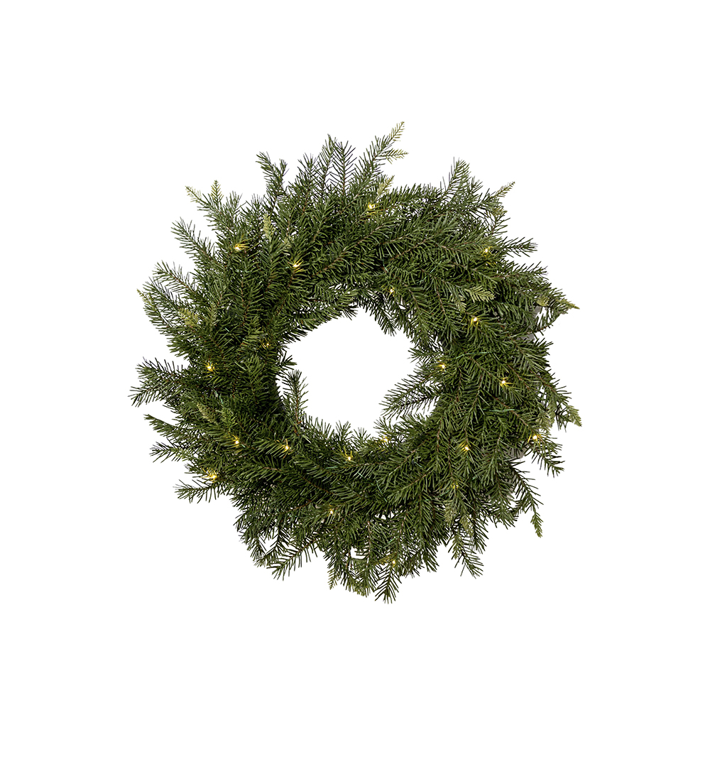 Wreath with lights - Fir - Fir wreath - 65 cm
