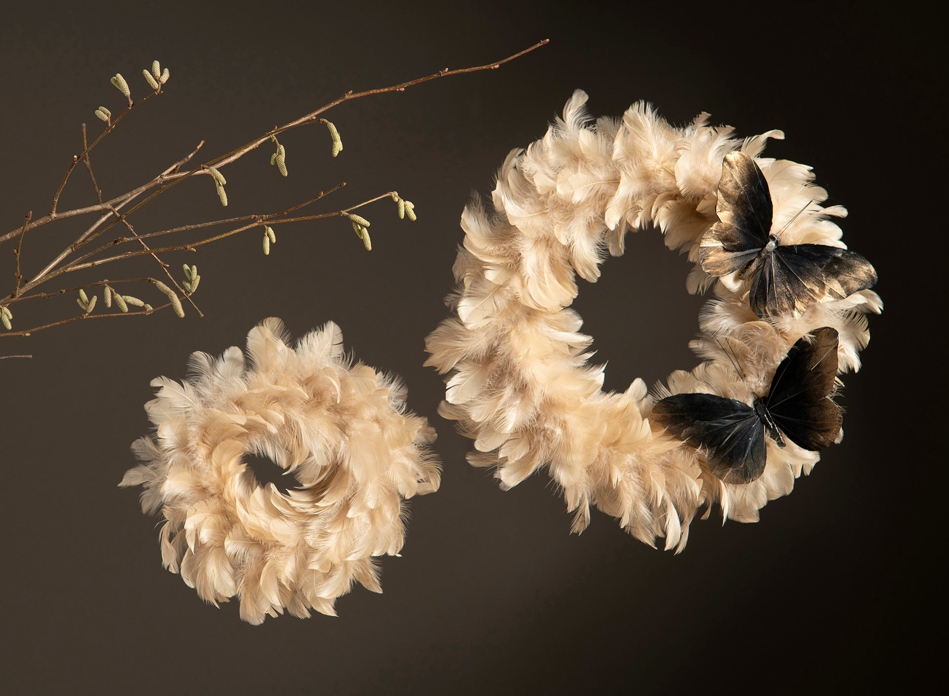 Wreath Feather Nature Ø40 cm - Large - 3