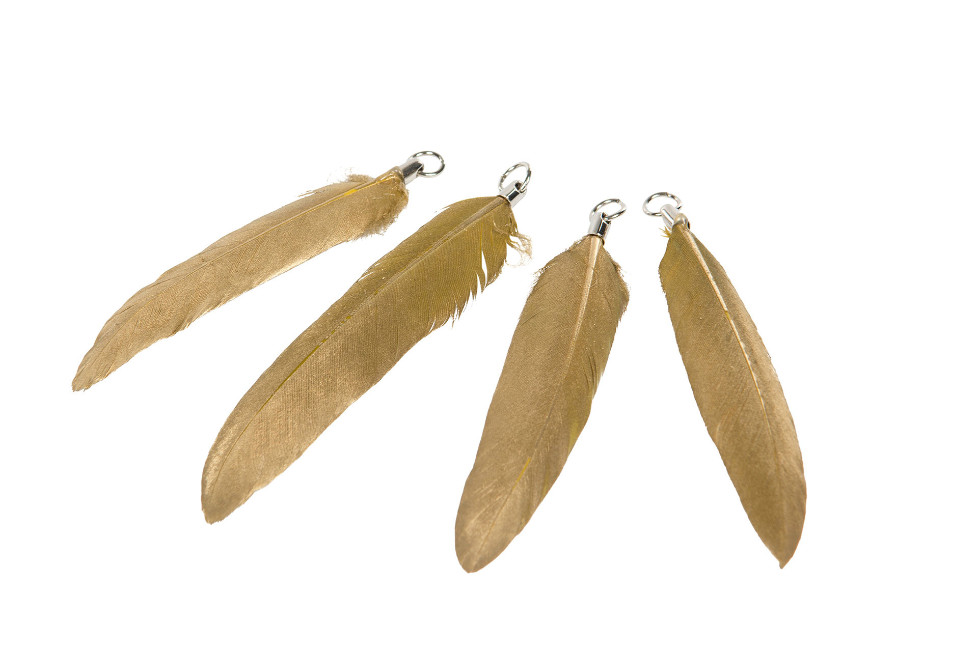 Fjäder/Häng Chic Guld Mörk 10 cm 12-pack - 2