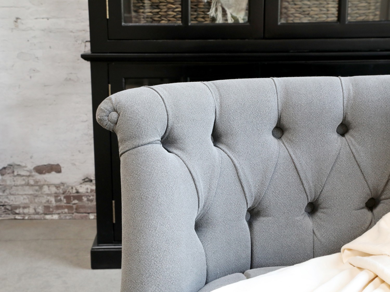 SOFA LINEN FABRIC GREY - FRENCH COUNTRY STYLE - 8