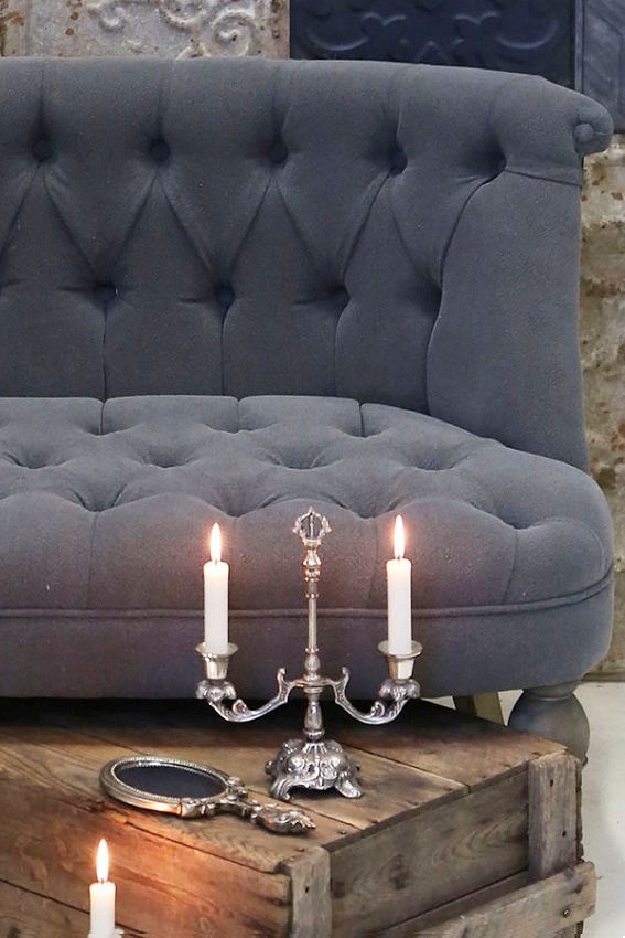 SOFA LINEN FABRIC GREY - FRENCH COUNTRY STYLE - 3