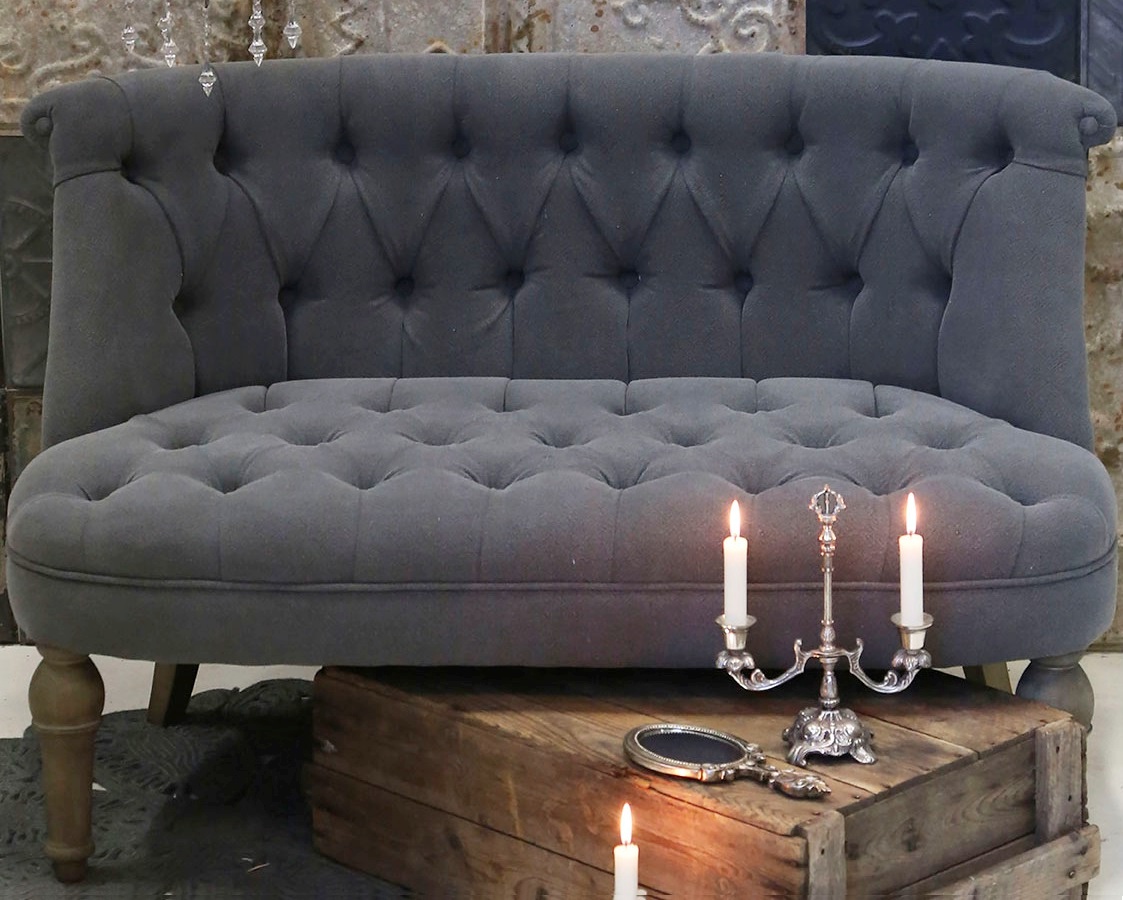 SOFA LINEN FABRIC GREY - FRENCH COUNTRY STYLE - 4