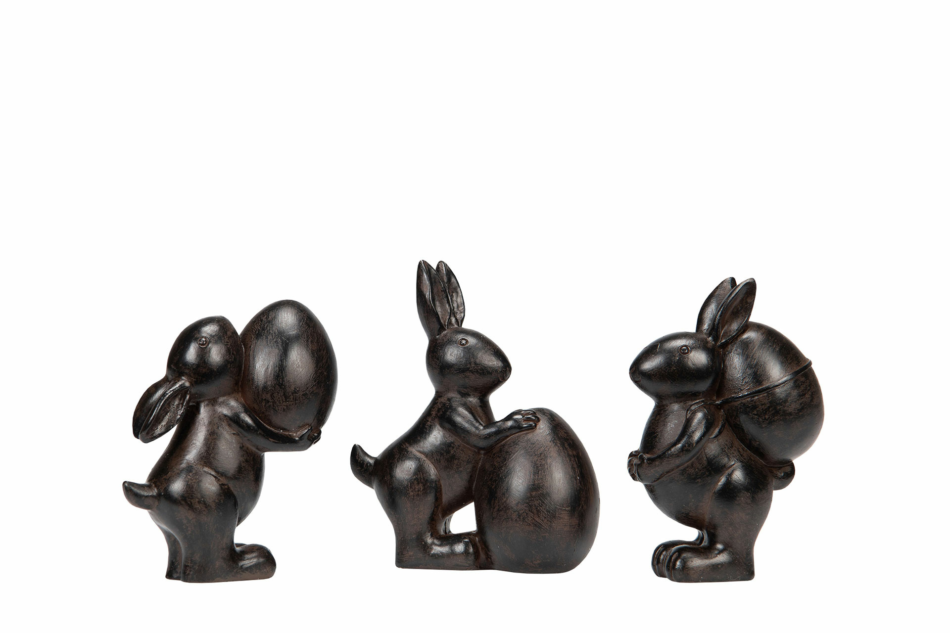 Rabbit Trio Brown Mix Poly 7x4x9 cm - 3-pack - 3