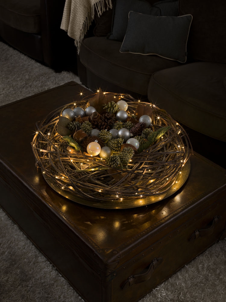 Light string Dew Drop - Silver - 50 amber LED lights - 2