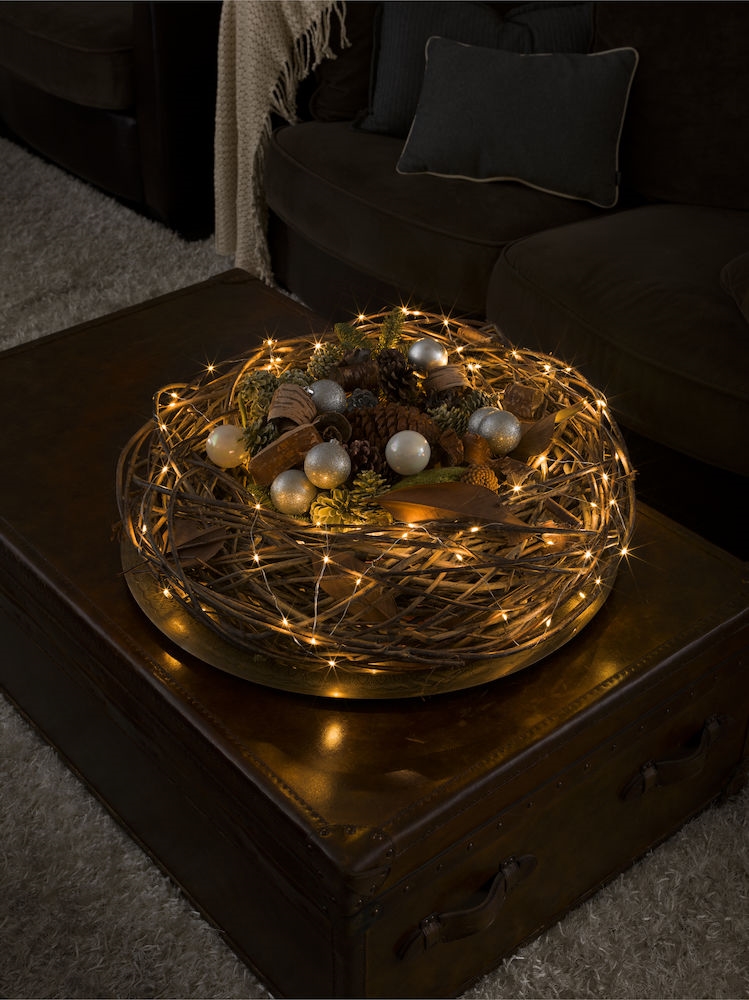 Light string Dew Drop - Silver - 50 amber LED lights