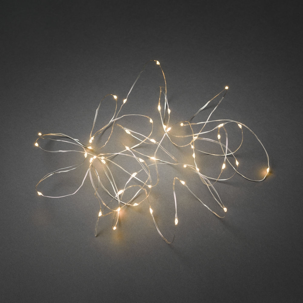 Light string Dew Drop - Silver - 50 amber LED lights - 3