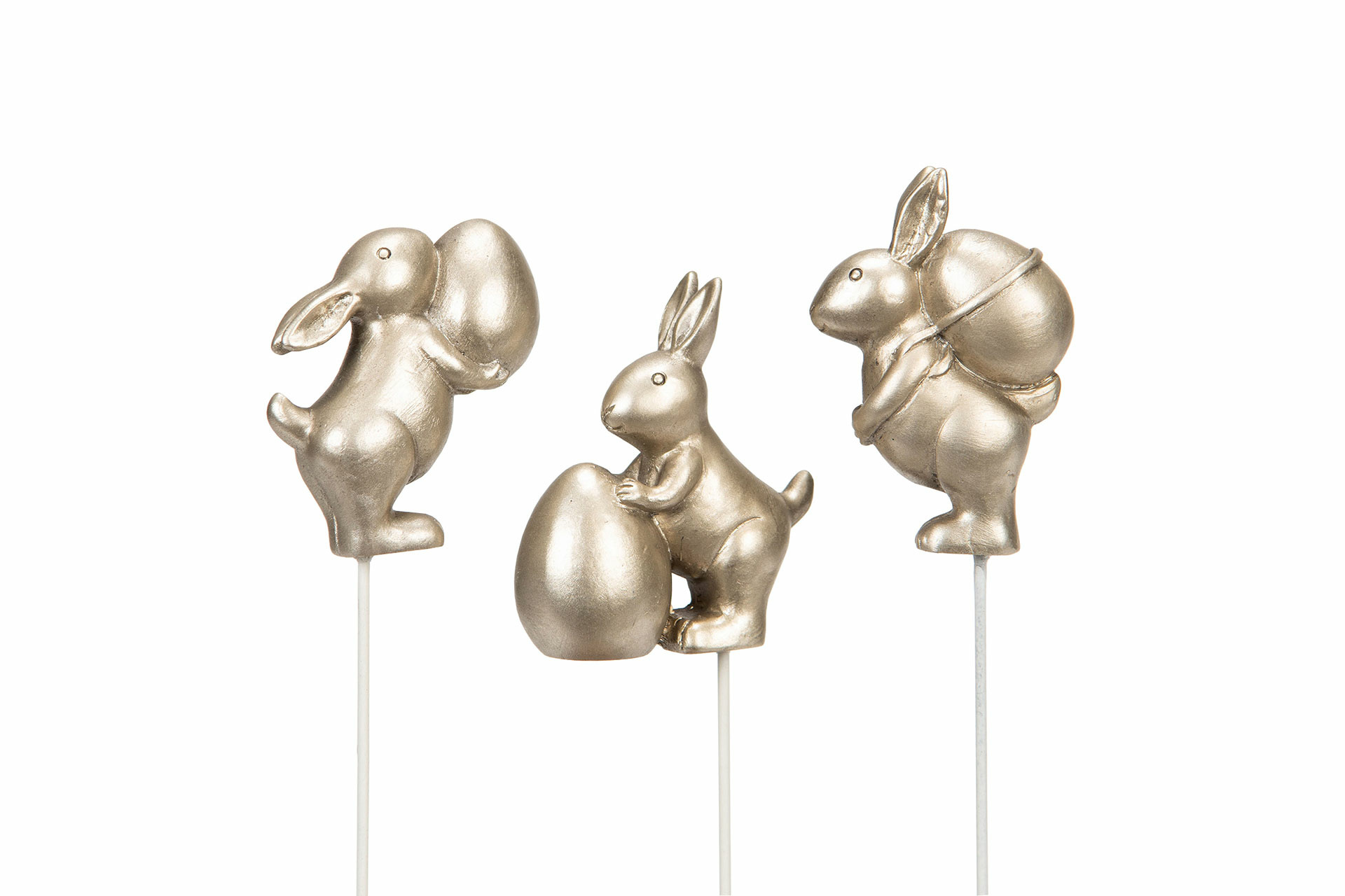 Rabbit Trio Stick Champagne Poly 4x2x5 cm - 3-pack - 4