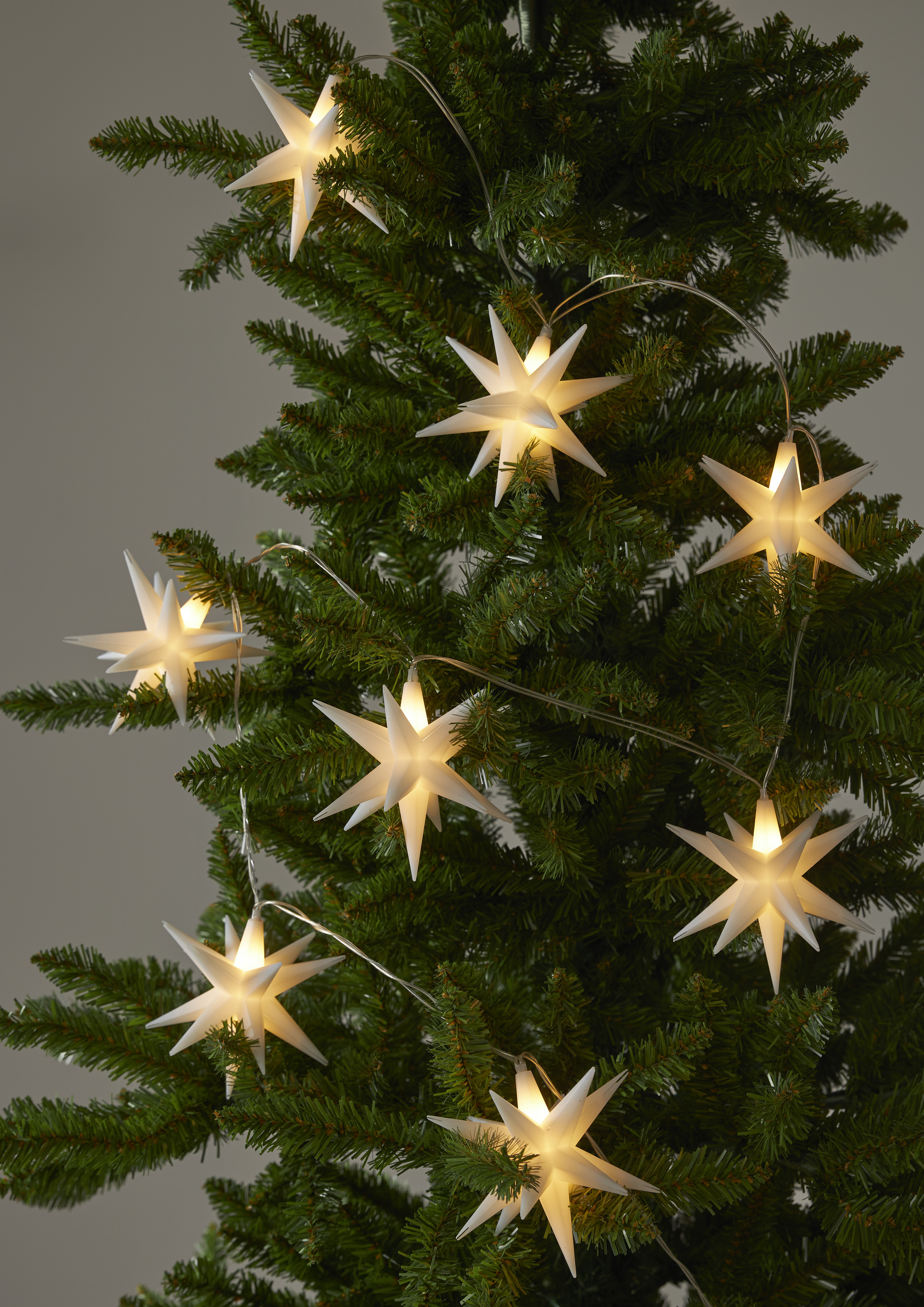String lights Stars - Warm light - 210 cm - Battery-powered with timer - 5