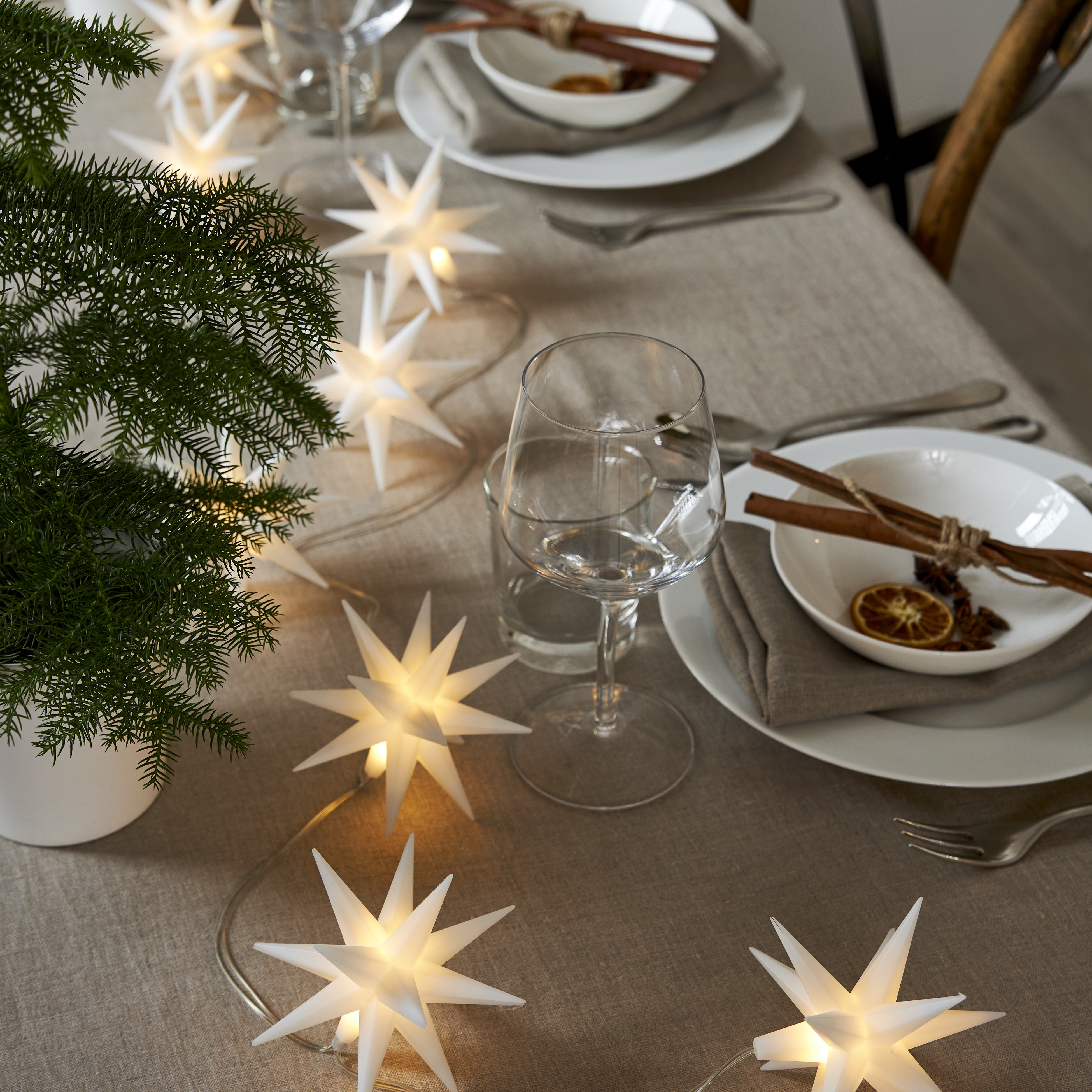 String lights Stars - Warm light - 210 cm - Battery-powered with timer - 2