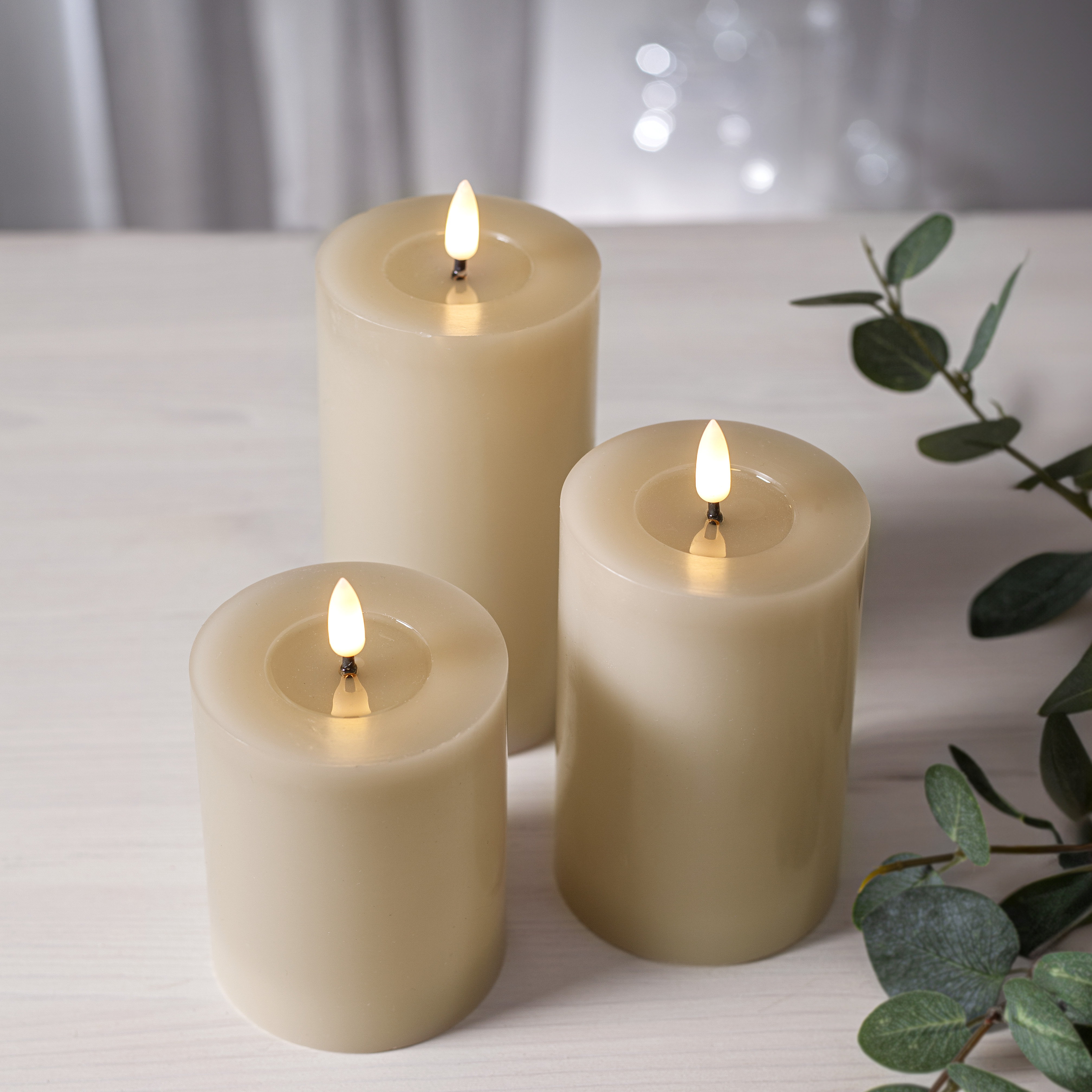Battery light with timer - LED - Flow - Beige - 17.5 cm - 3