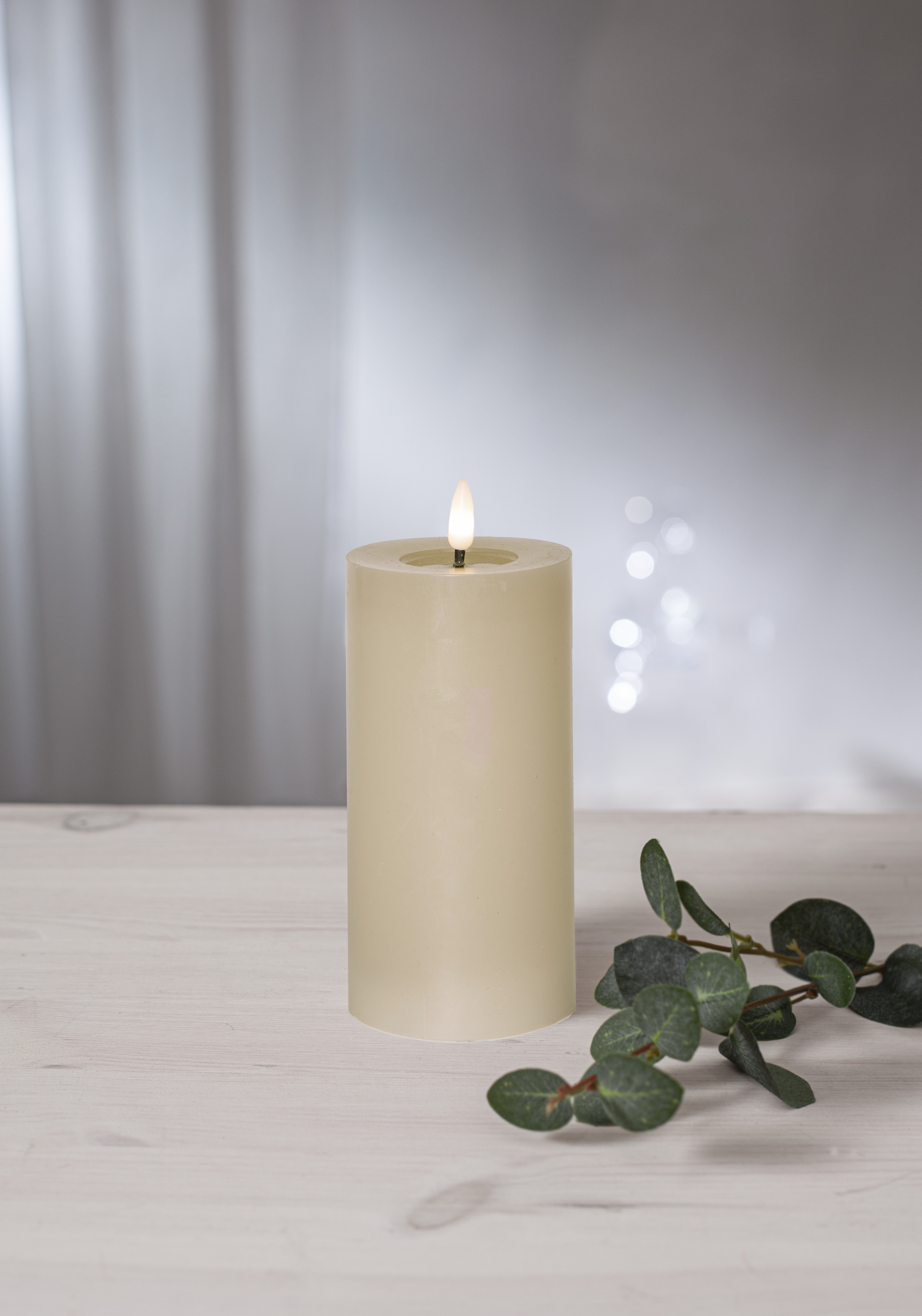 Battery light with timer - LED - Flow - Beige - 17.5 cm - 2
