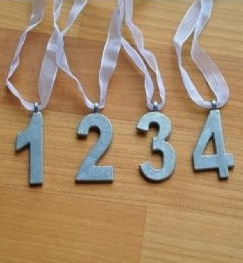 Advent numbers 1 - 4 with ribbon - Silver/Zinc - 3