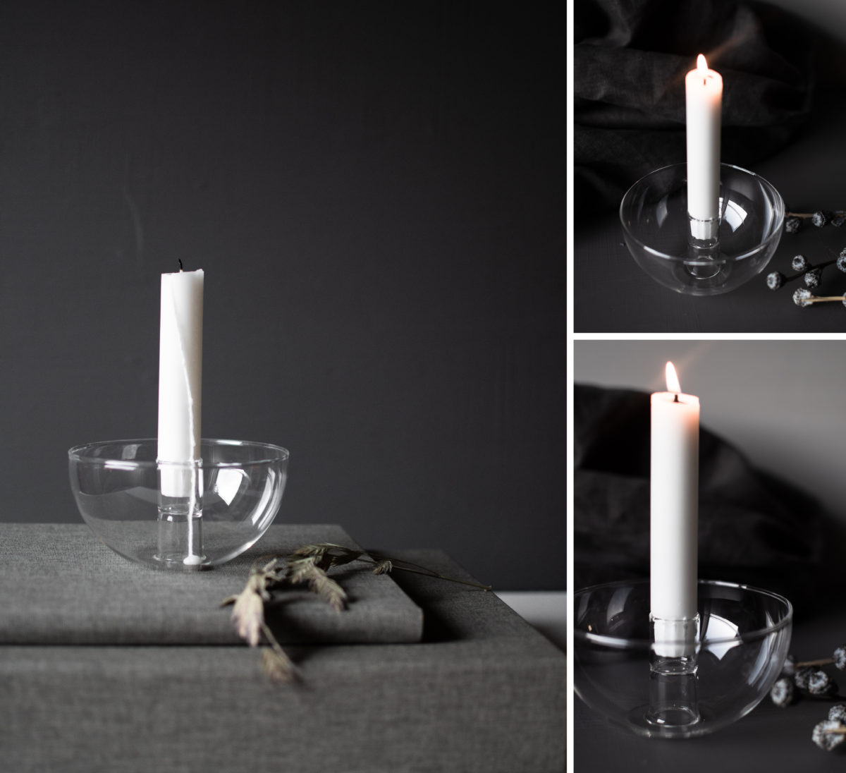 Sevalla - Ljusstake - Glas- Ljusskål - Kronljus - 7