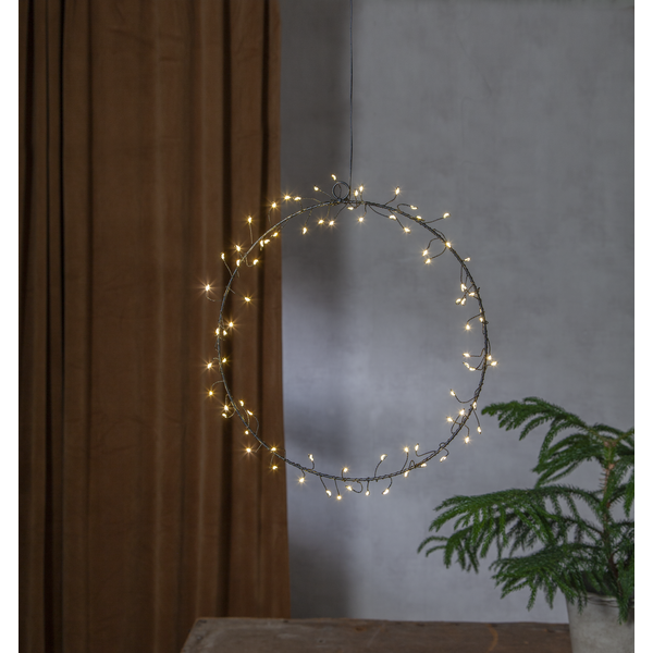 Krans med ljusslinga - Led - 30x30 cm - 5
