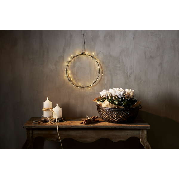 Krans med ljusslinga - Led - 30x30 cm - 3