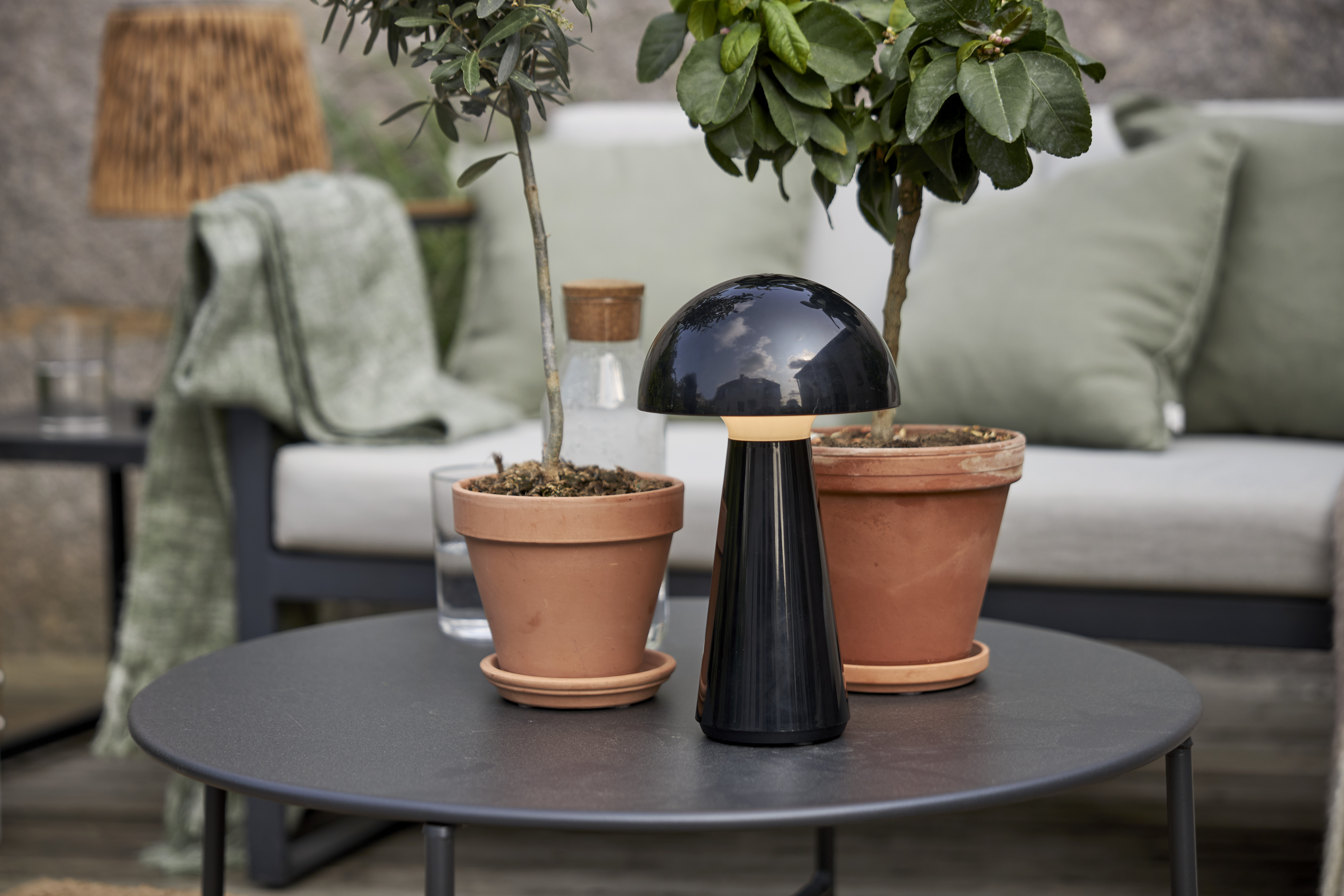 Lampa - Bordslampa -  Svamp - Svart - 12