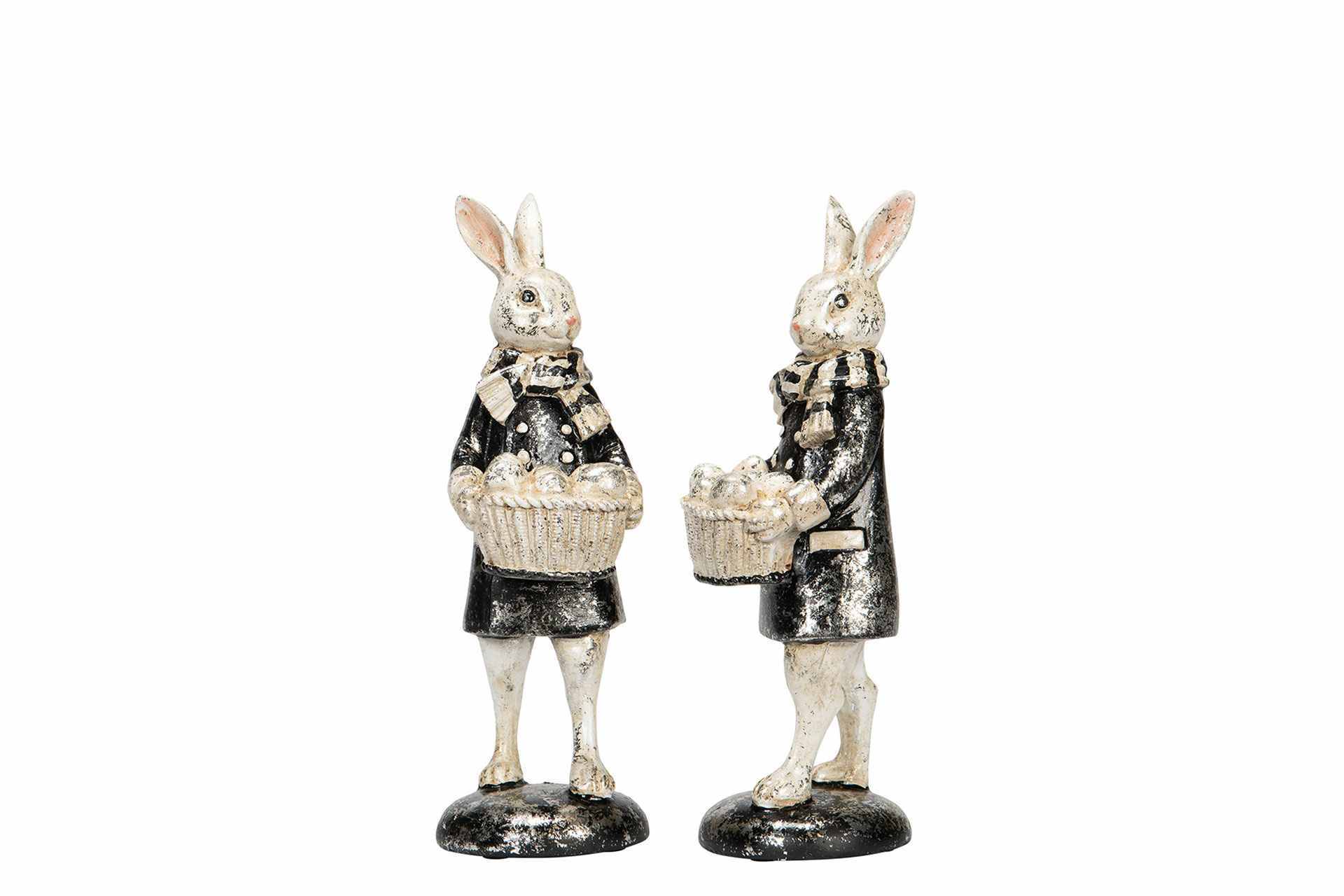 Hare with Egg Basket Poly 6.5x7x20 cm - 2