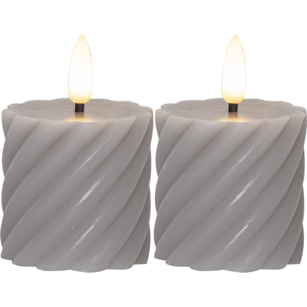 LED Block Candles, 2-pack - Twist - 2