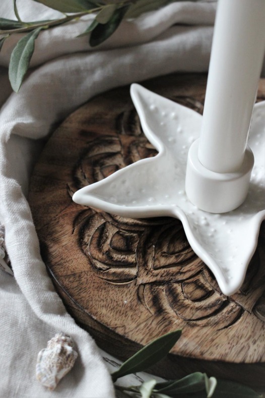 Candlestick - Starfish - White ceramic - 22 cm - 3