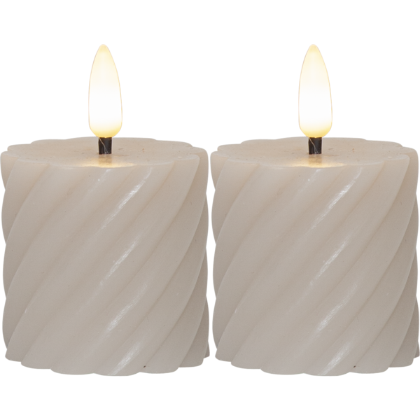 LED Block Candles, 2-pack Twist - 2