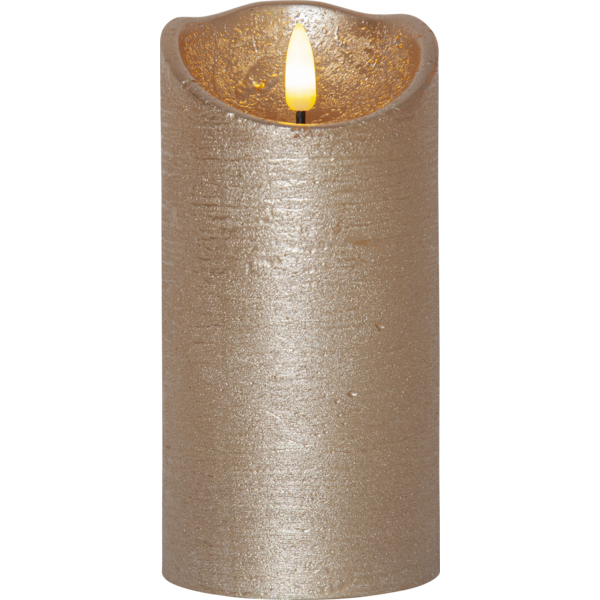 LED Blockljus Flamme Rustic Gold - 15 cm - 3
