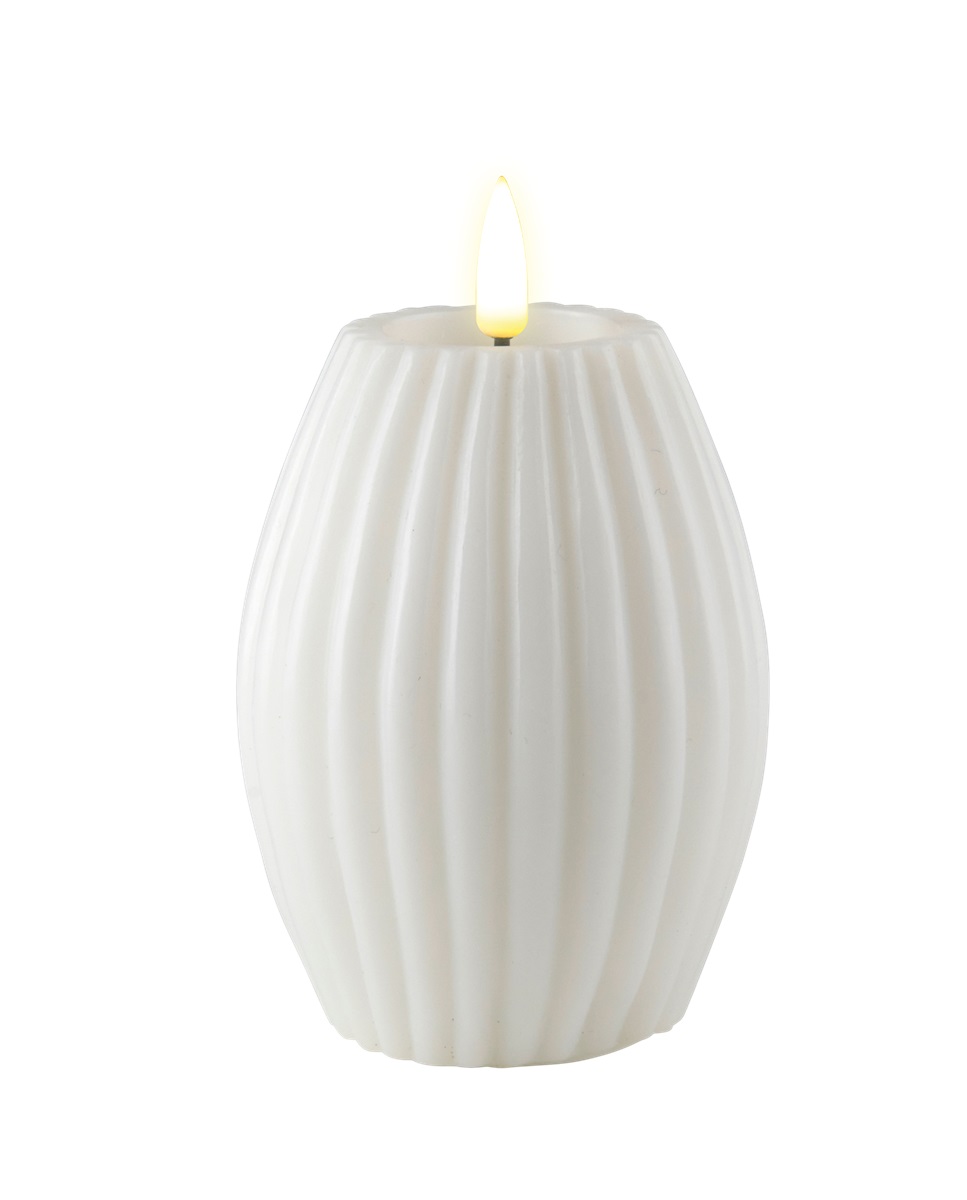 Deluxe Homeart - Blockljus Oval - Vit - 7,5x10 cm - 4