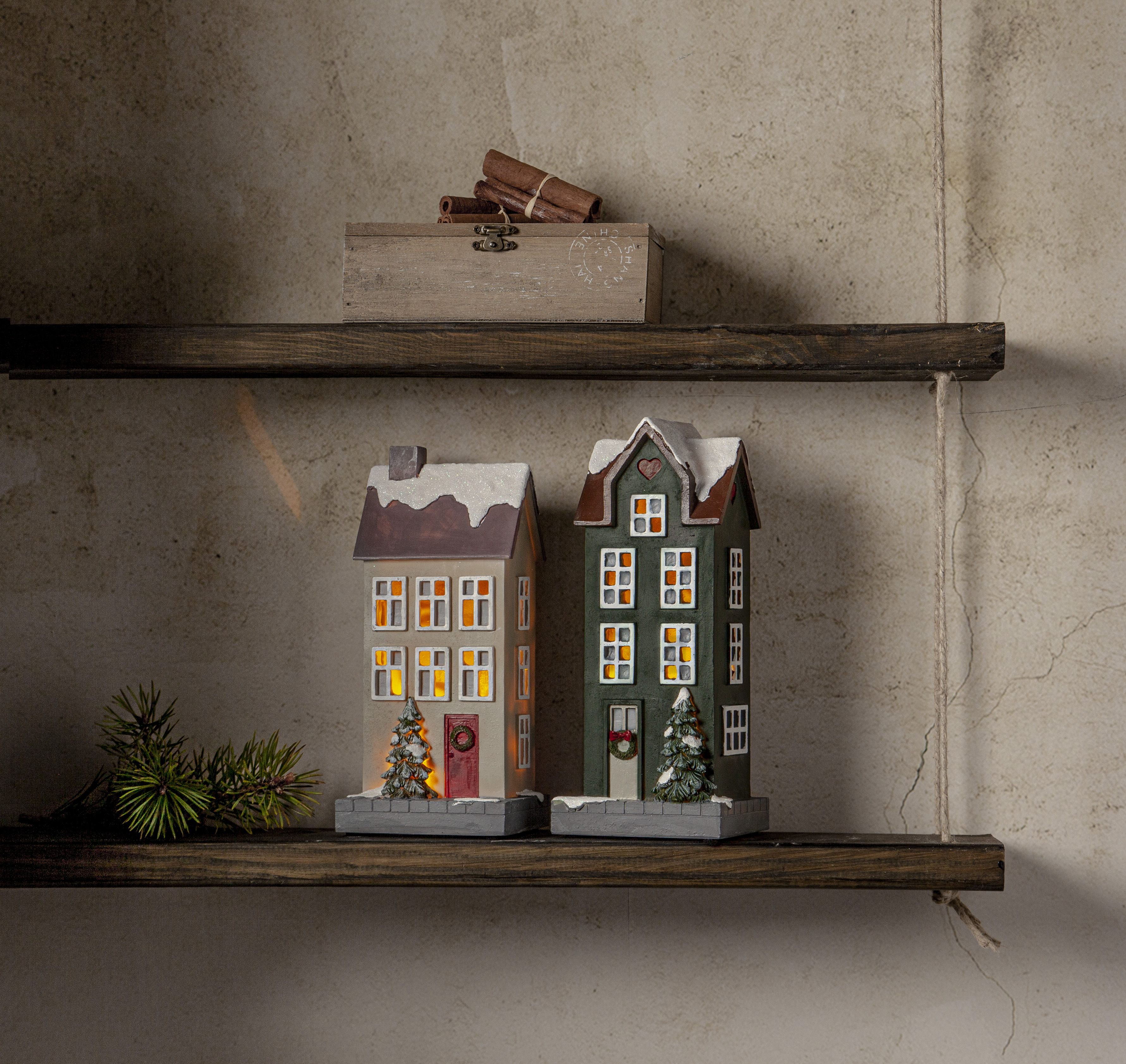 House - Green - Indoor decoration - Battery operated with timer - 4