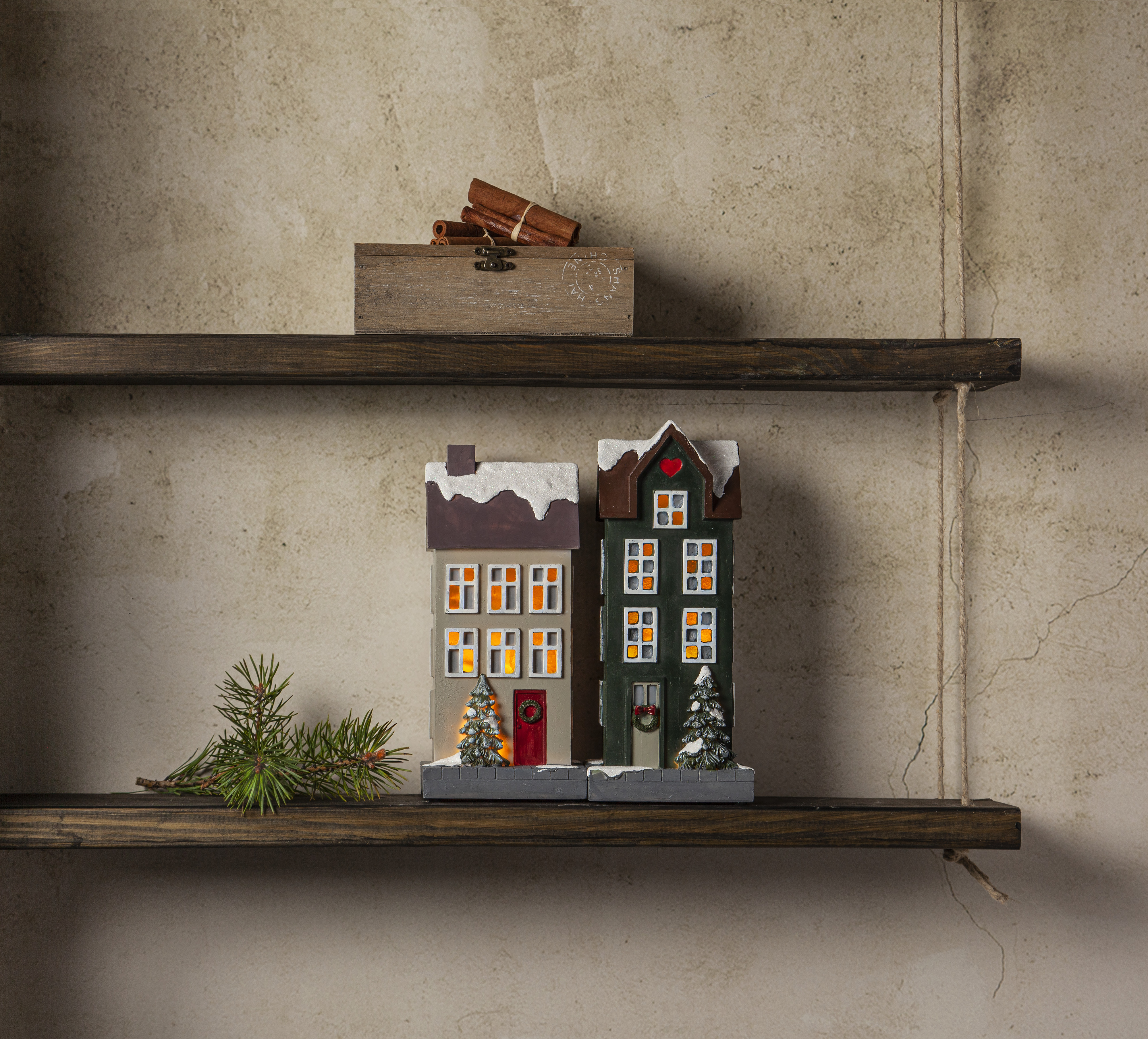 House - Green - Indoor decoration - Battery operated with timer - 3
