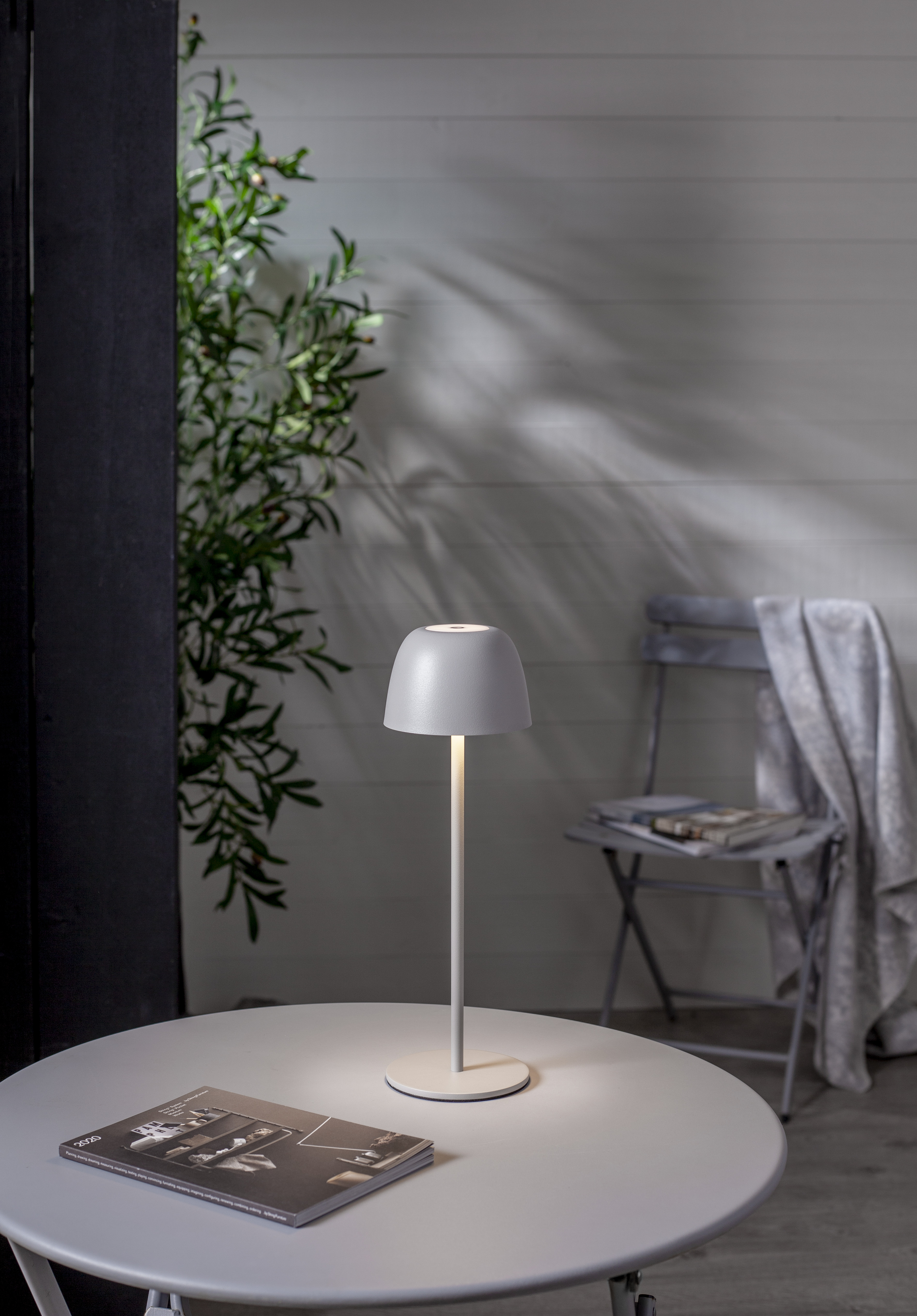 Lampa - Bordslampa - Uppladdningsbar - Dimmer - Greige - 34,5x11 cm - 6