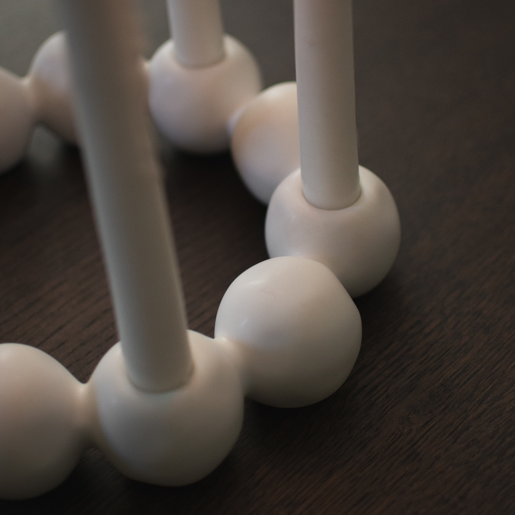 Bright Candle Holder - White - Candle holder - Advent candle holder - Snowballs - DBKD - Ø 27 cm - 2