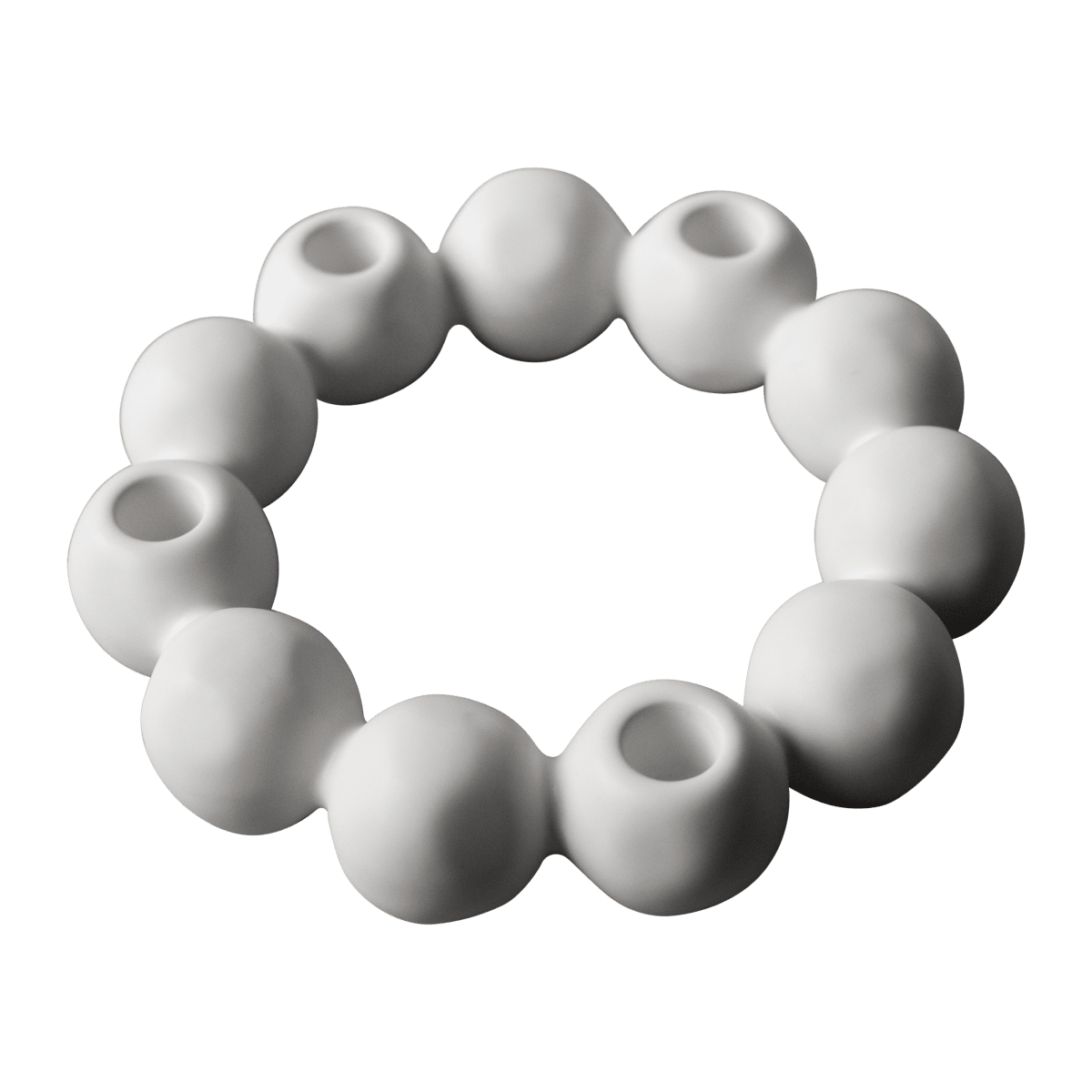 Bright Candle Holder - White - Candle holder - Advent candle holder - Snowballs - DBKD - Ø 27 cm - 4